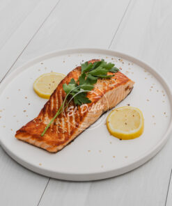 Salmón rosado grillado