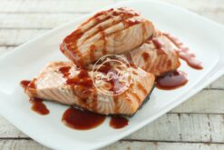 Salmón rosado con salsa agridulce-0