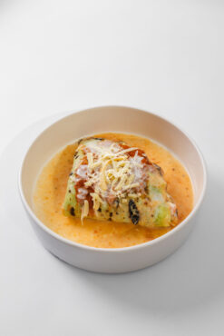 Creppe de Salmon Rosado, vegetales y ricota