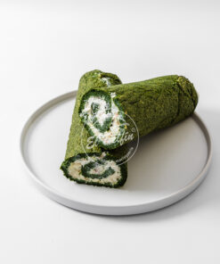 Pionono de espinaca, langostino y queso finlandia